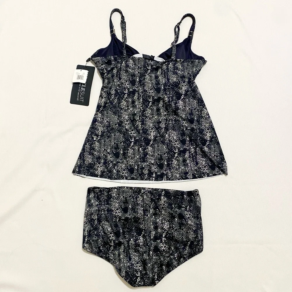 Miraclesuit Surplice Tankini & Norma Jean Bottom Set Snakeskin Print 38DD / 14 - Picture 2 of 10